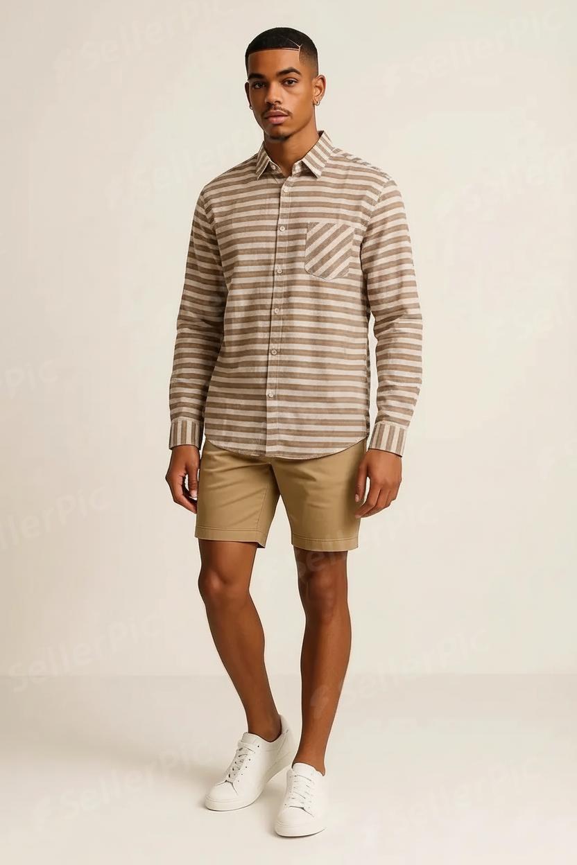 Pack Of Men’s Plaid Long-Sleeve Shirt – Soft Casual Button-Down with Classic Check Pattern