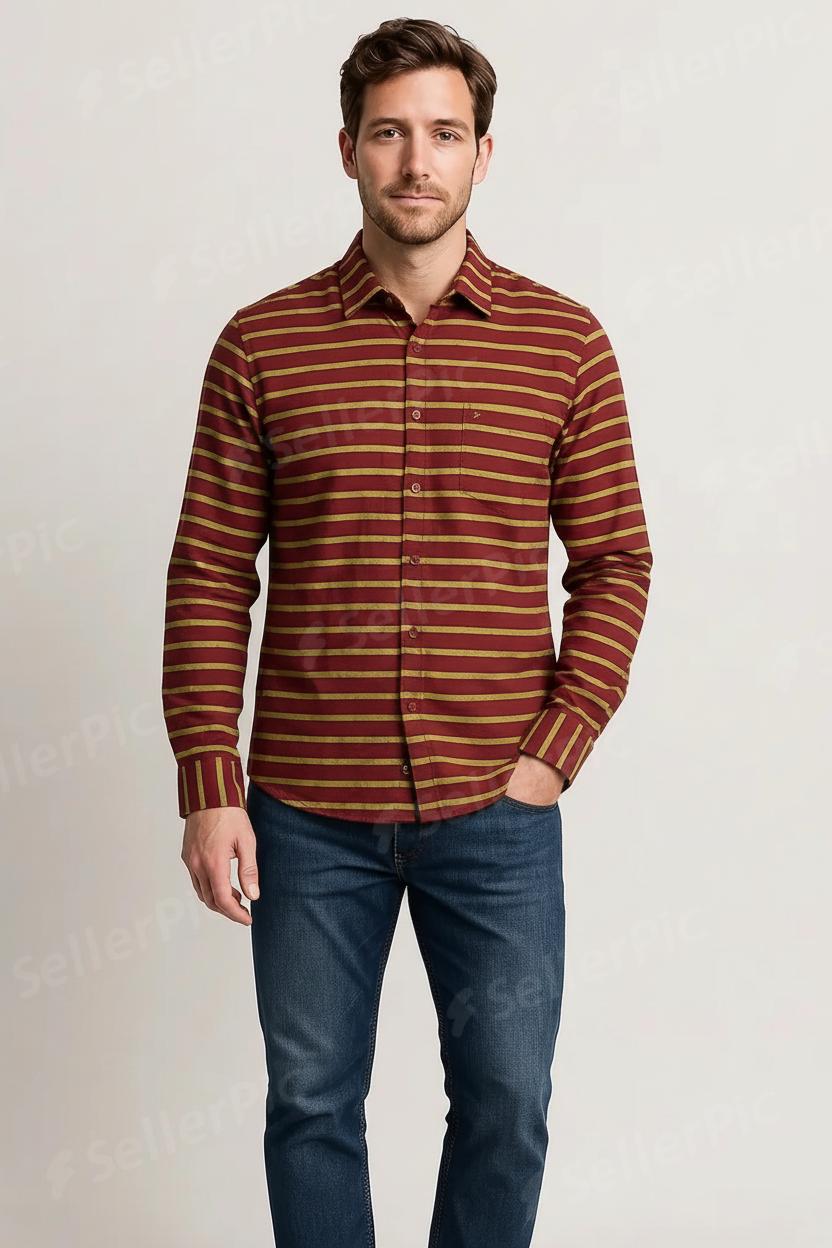 Pack Of Men’s Plaid Long-Sleeve Shirt – Soft Casual Button-Down with Classic Check Pattern