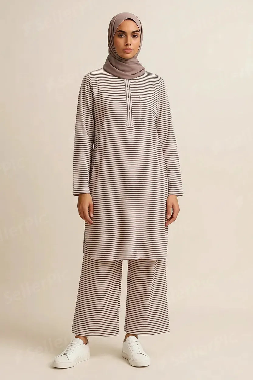 Women’s Cotton Printed Co-Ord Set – Soft Shirt & Pajama Pants Lounge Wear