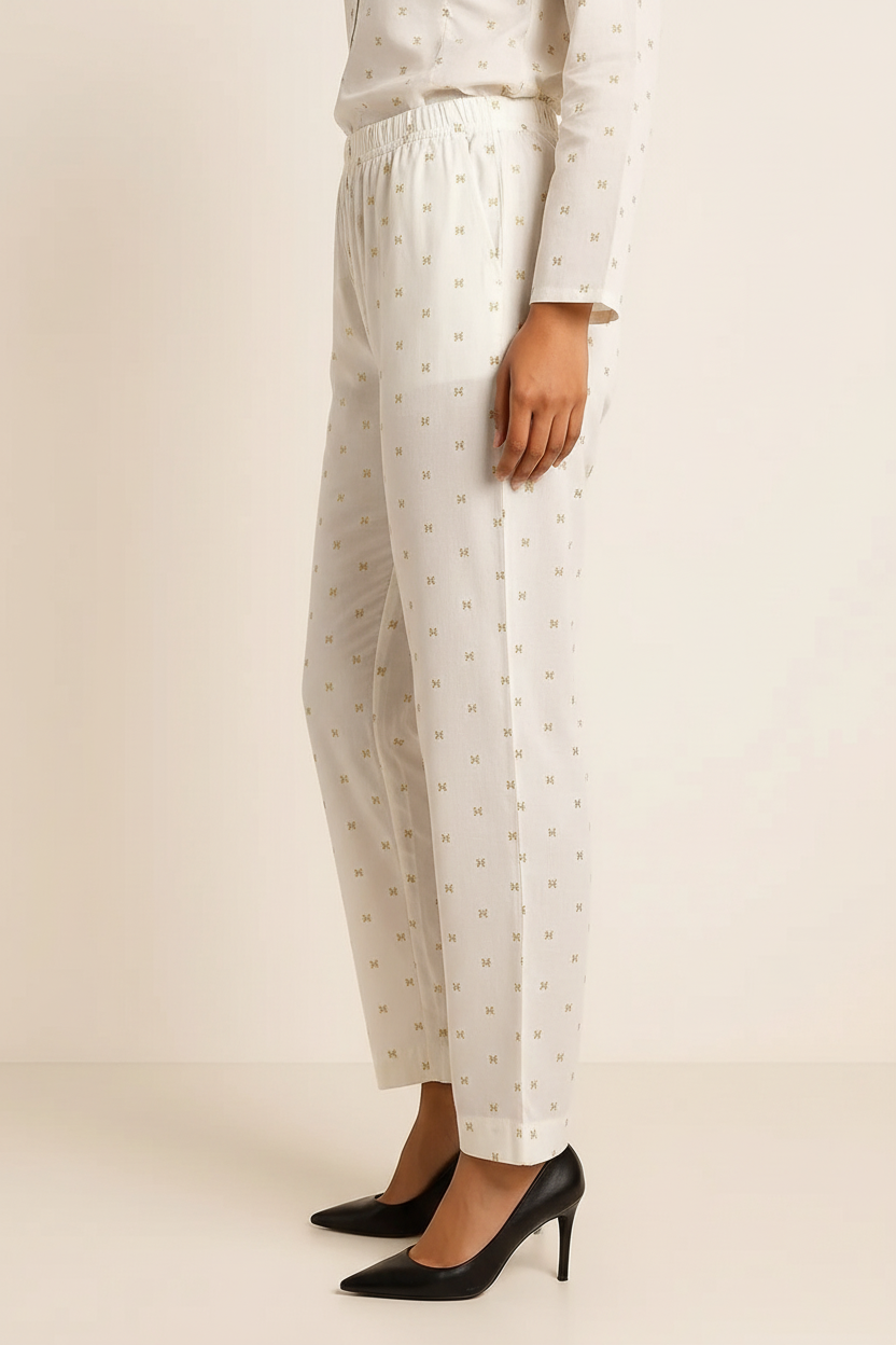 Women’s Minimal Printed Cotton Kurti Pant Set | Elegant Two-Piece Outfit for Daily & Office Wear