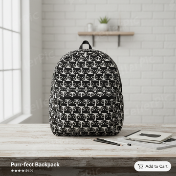 Cat Pattern Backpack – Cute Lightweight School & Everyday Travel Bag