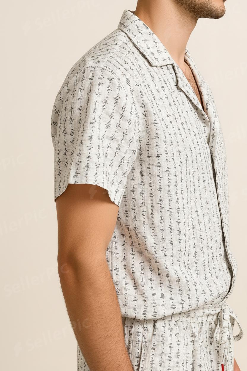 Men’s Summer Printed Co-Ord Set (Shirt & Shorts) – Lightweight Casual Wear | Premium Breathable Fabric