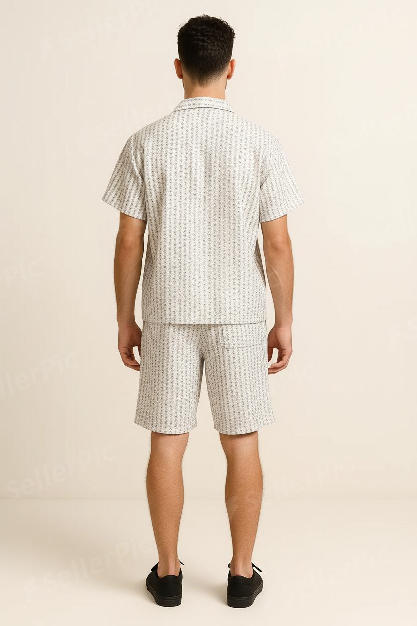 Men’s Summer Printed Co-Ord Set (Shirt & Shorts) – Lightweight Casual Wear | Premium Breathable Fabric