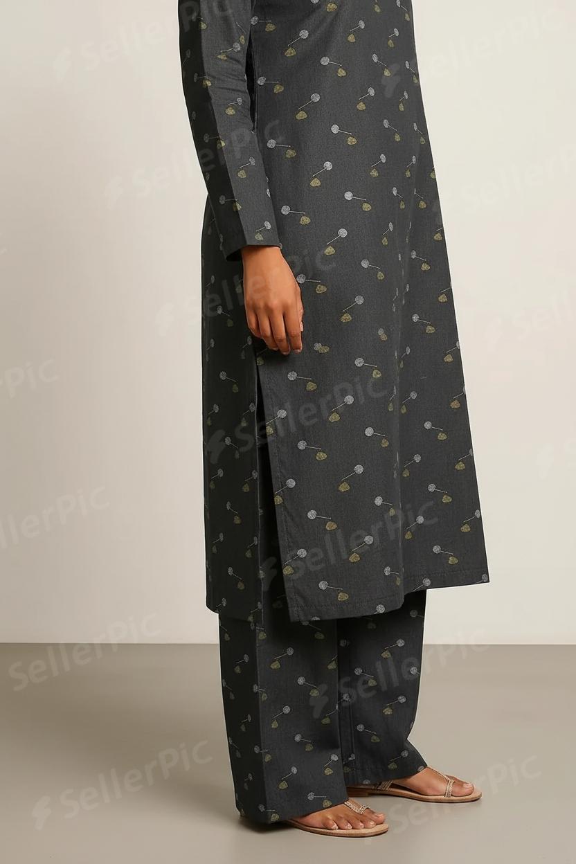 Women’s Cotton Printed Co-Ord Set – Soft Shirt & Pajama Pants Lounge Wear