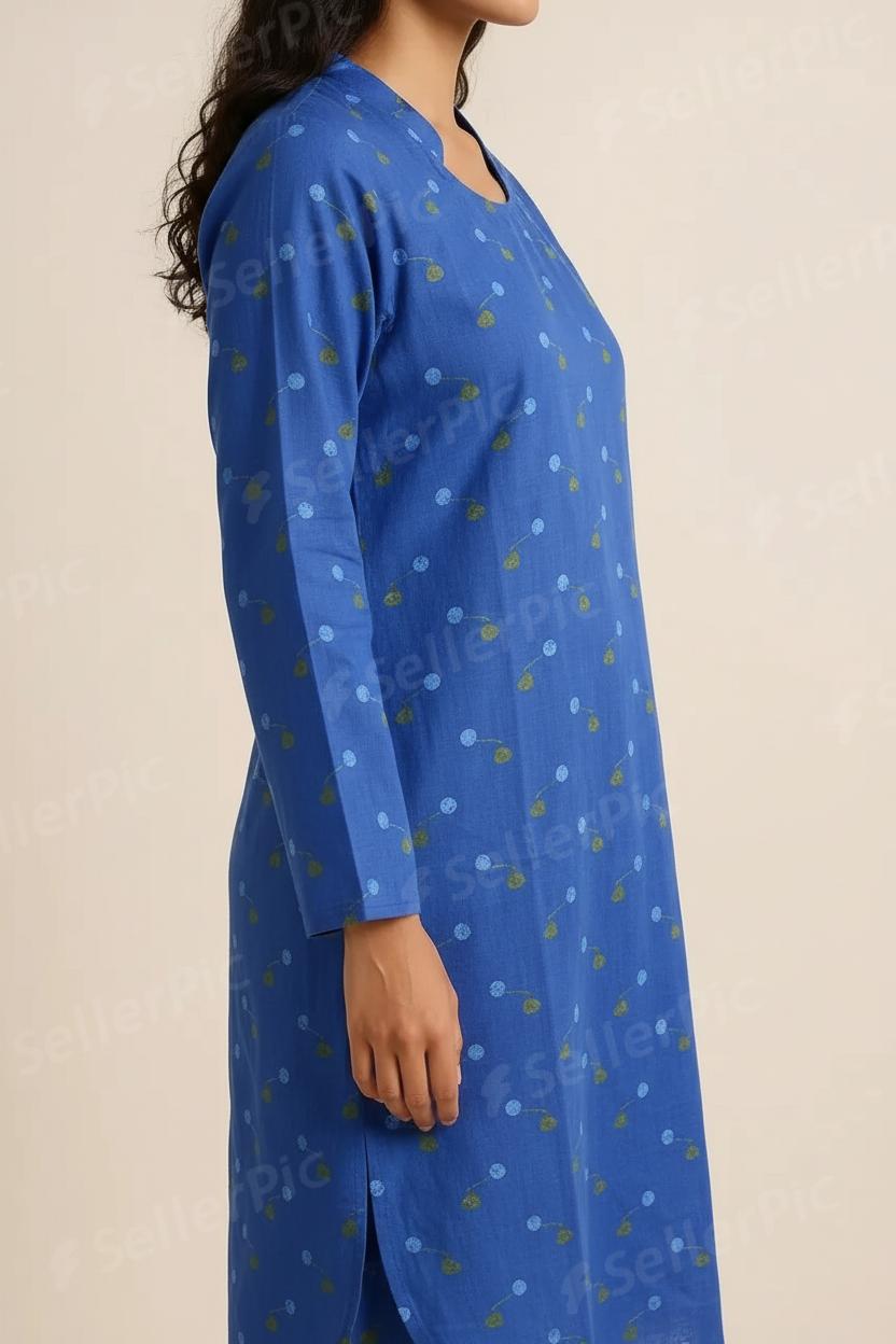 Women’s Cotton Printed Co-Ord Set – Soft Shirt & Pajama Pants Lounge Wear