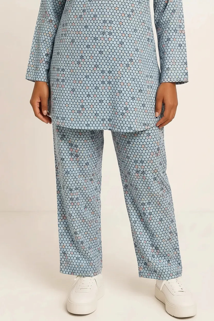 Women’s Cotton Printed Co-Ord Set – Soft Shirt & Pajama Pants Lounge Wear