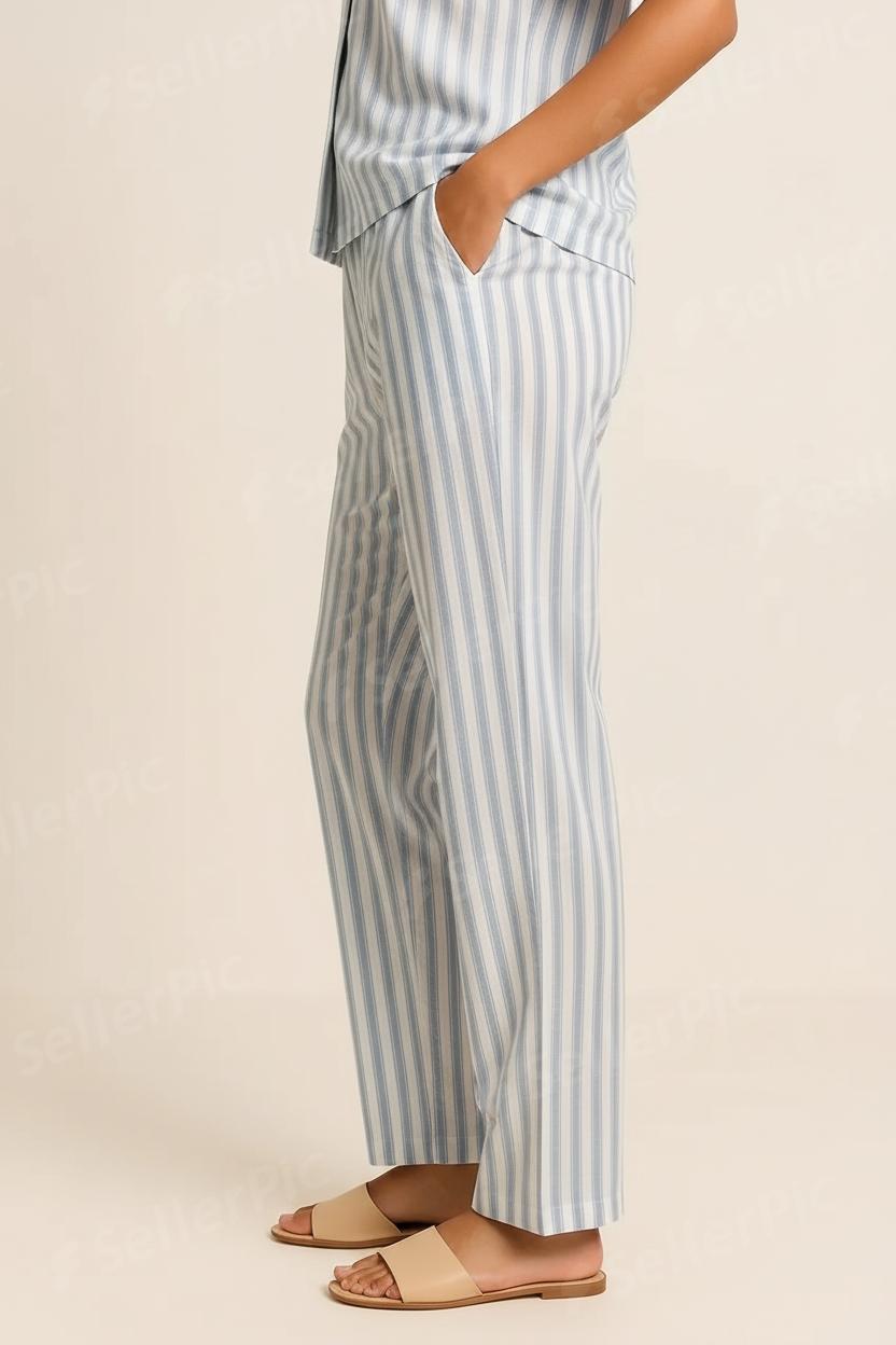 Women’s Cotton Printed Co-Ord Set – Soft Shirt & Pajama Pants Lounge Wear