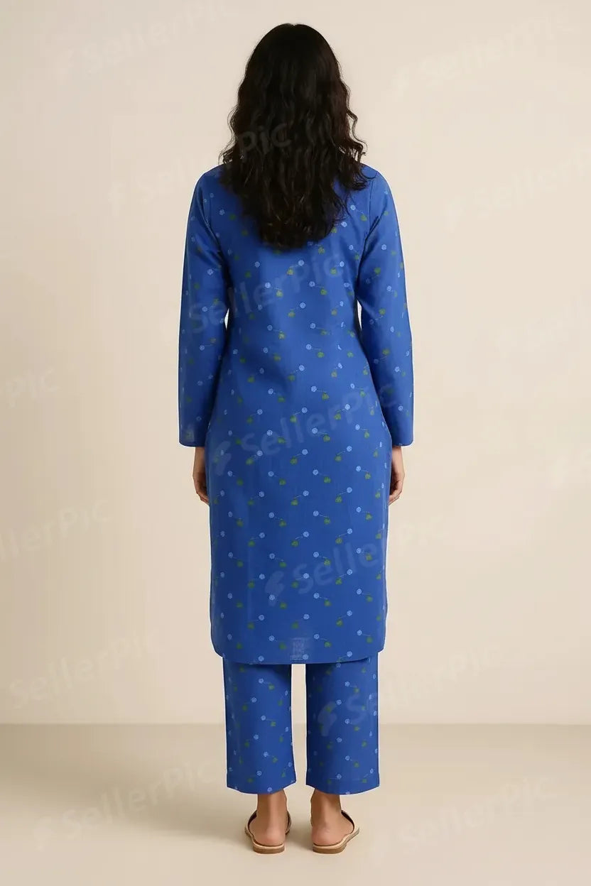 Women’s Cotton Printed Co-Ord Set – Soft Shirt & Pajama Pants Lounge Wear